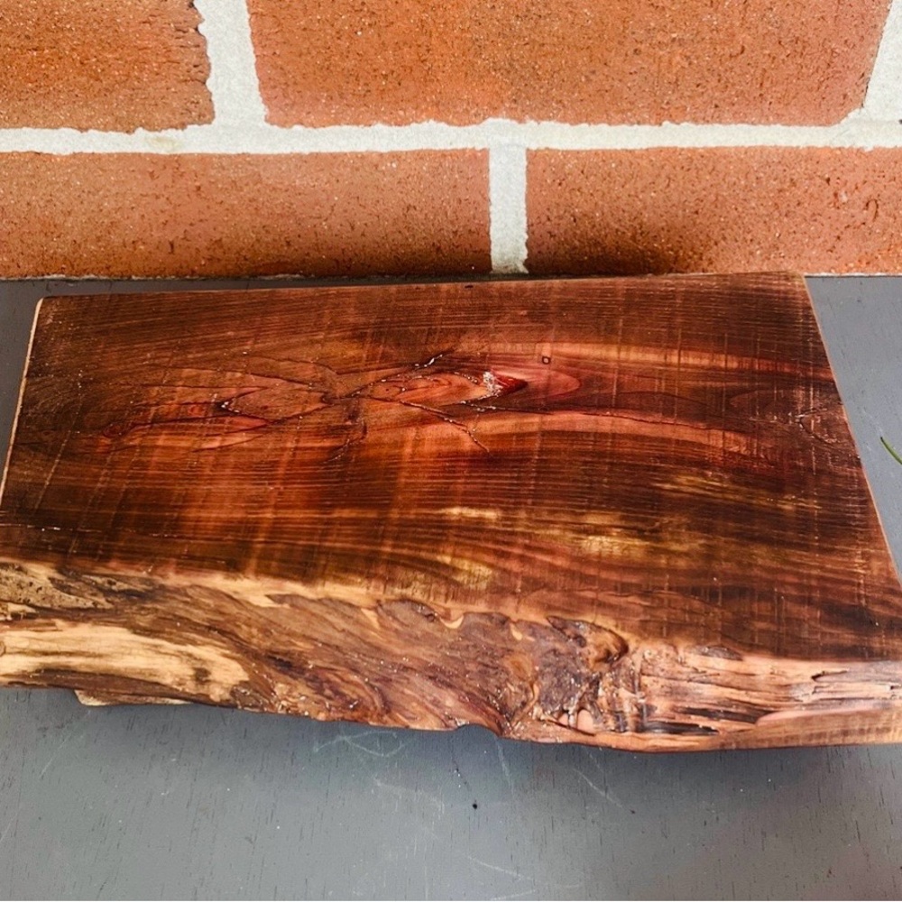 Rustic Live Edge Wood Riser Display Tray Plant Stand Handmade